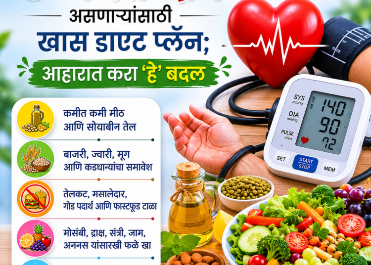 High Blood Pressure Tips : उच्च रक्तदाब असणाऱ्यांसाठी खास डाएट प्लॅन; आहारात करा ‘हे’ बदल
